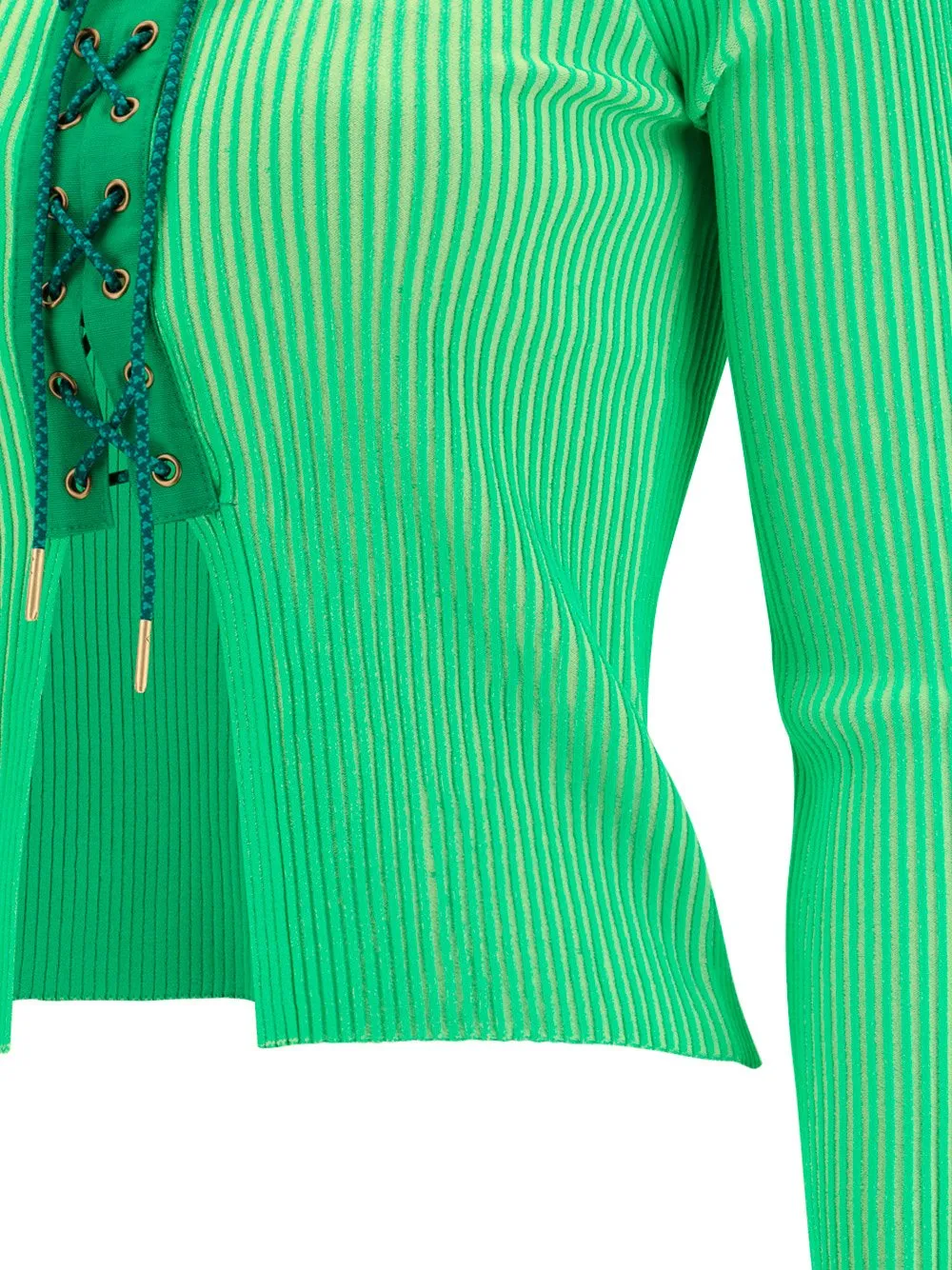 Andersson Bell Ribbed Lace-Up Fastened Halterneck Cardigan