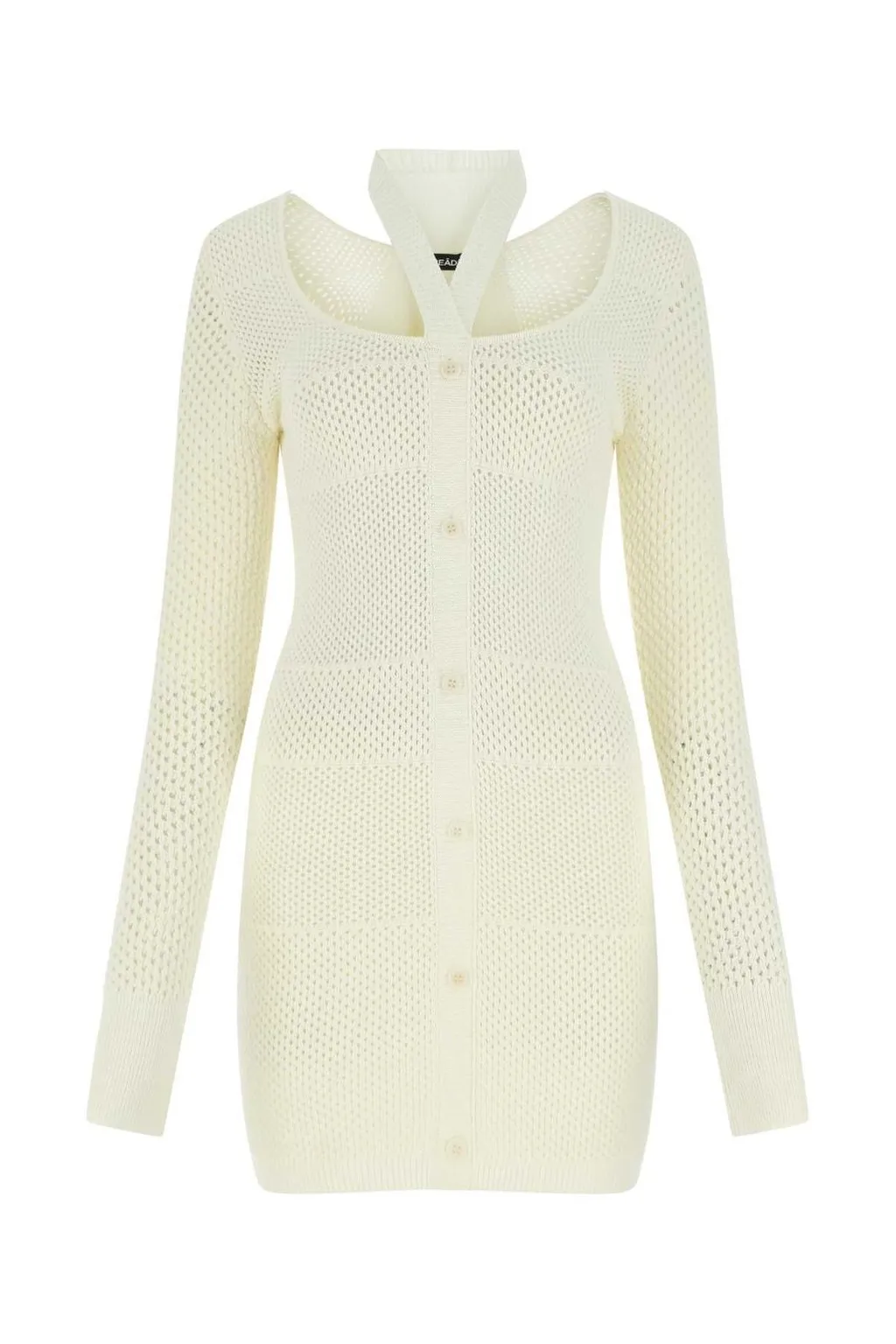 Andrea Adamo Open-Knit Buttoned Dress