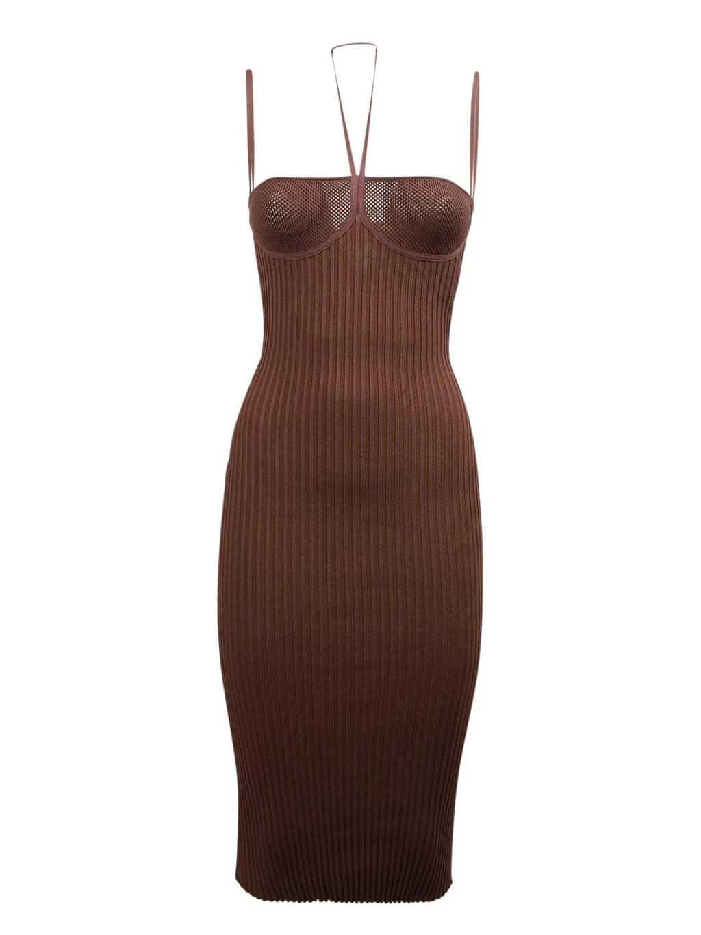 Andrea Adamo Ribbed Knit Midi Dress