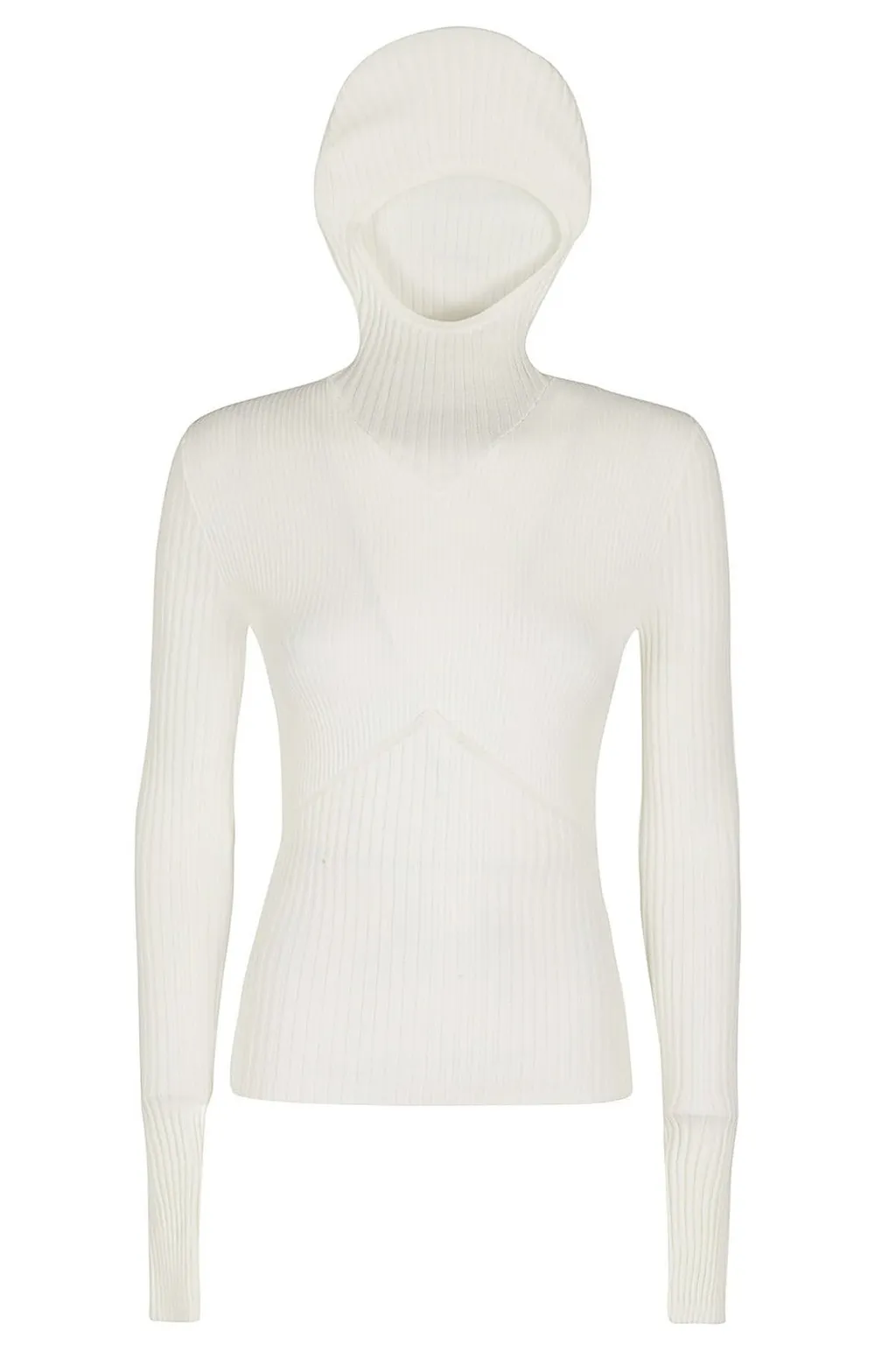 Andrea Adamo Ribbed Knit Hoodie