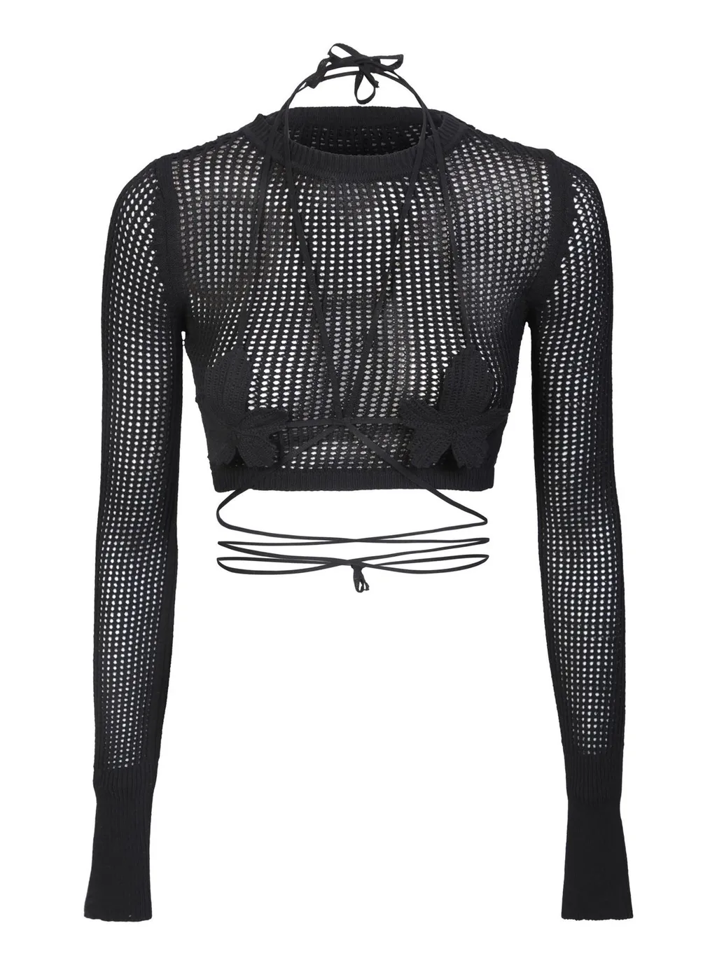 Andrea Adamo Crop Top With Cut Out Accents