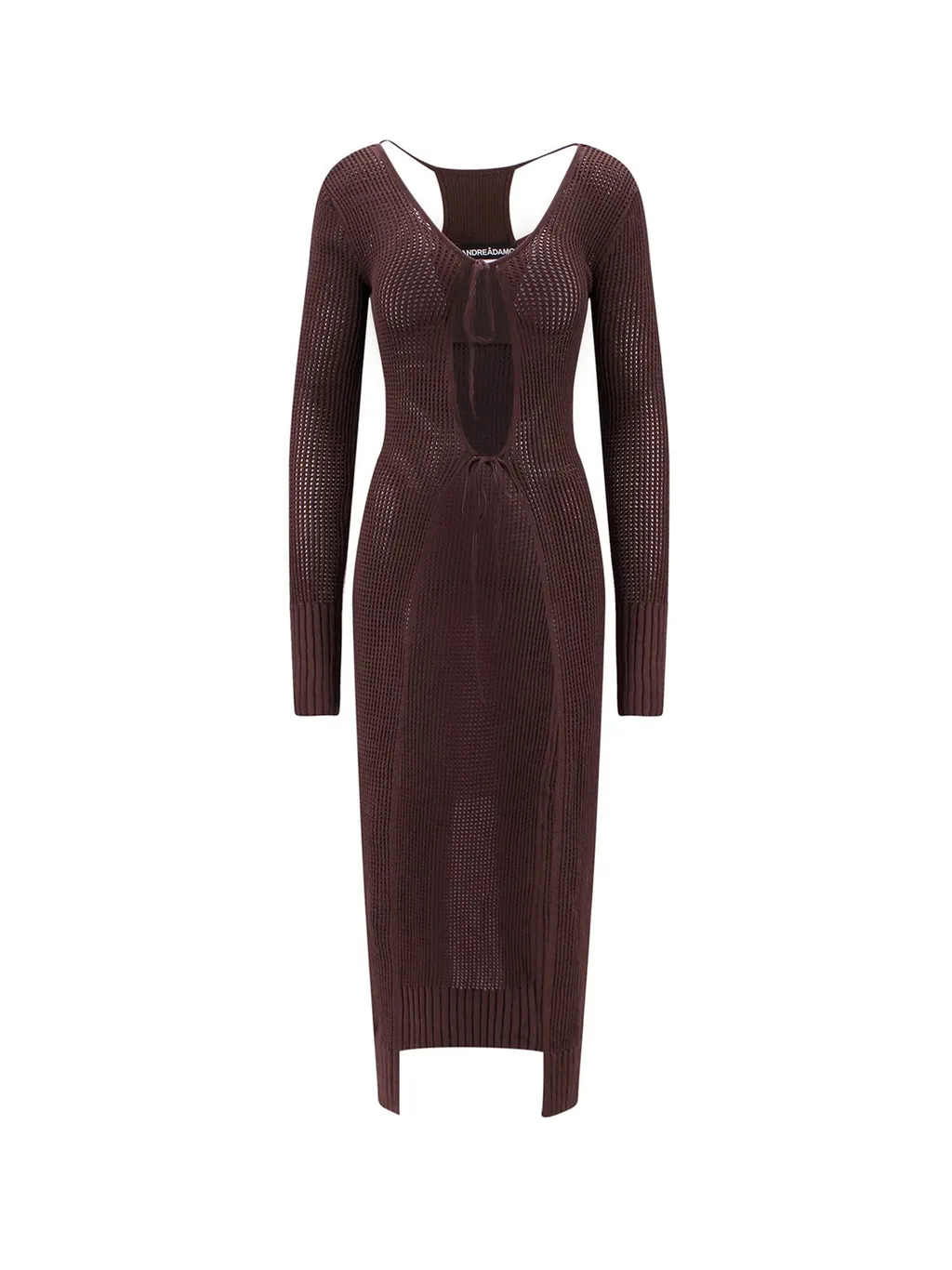 Andrea Adamo Cut-Out Detailed Front-Tied Cardigan