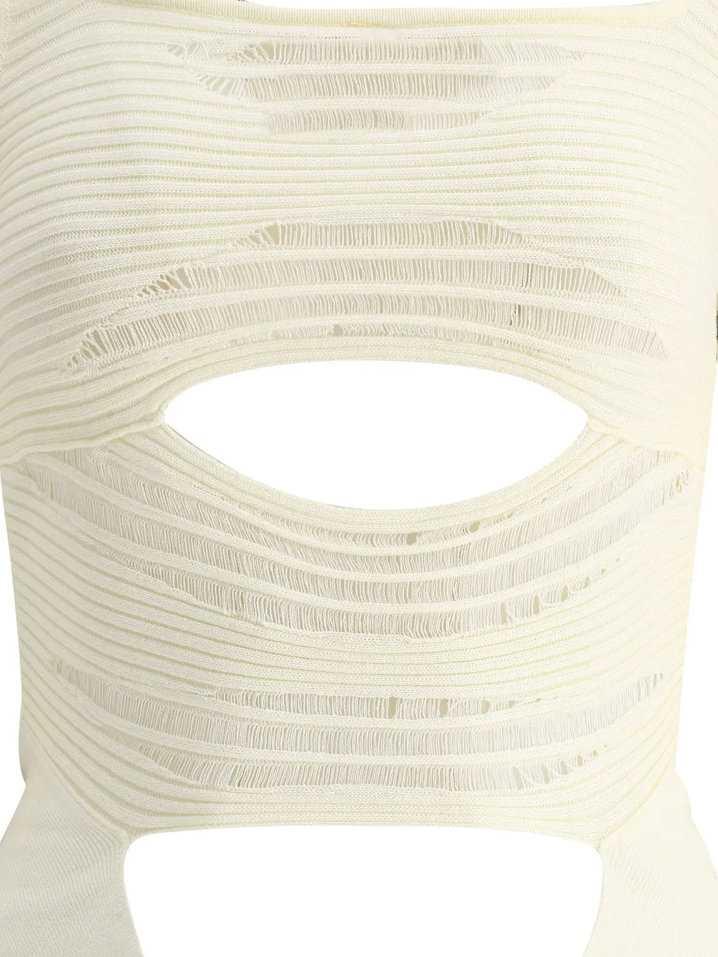 Andrea Adamo Cut-Out Square-Neck Knitted Top