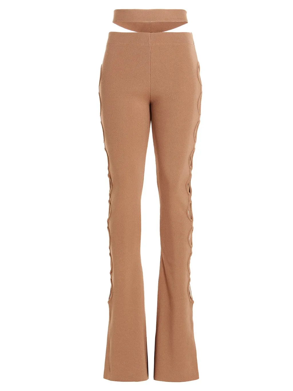 Andrea Adamo High Waist Cut Out Detailed Bootcut Trousers