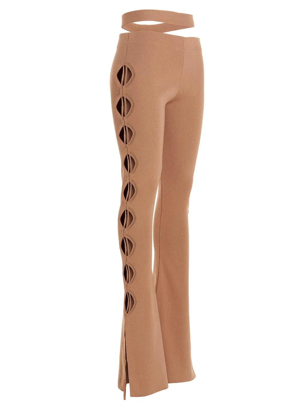 Andrea Adamo High Waist Cut Out Detailed Bootcut Trousers