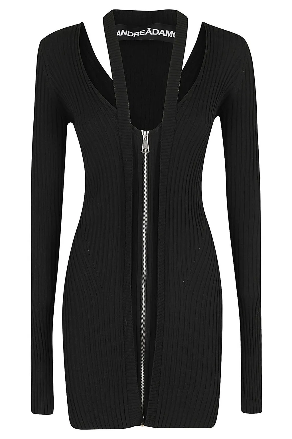 Andreadamo Cut-Out Detailed Ribbed-Knit Dress