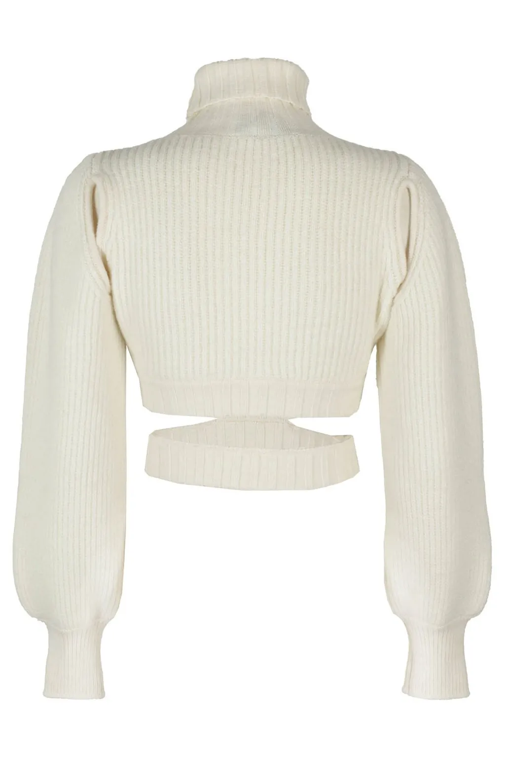 Andreadamo Roll-Neck Cut-Out Detailed Cropped Jumper
