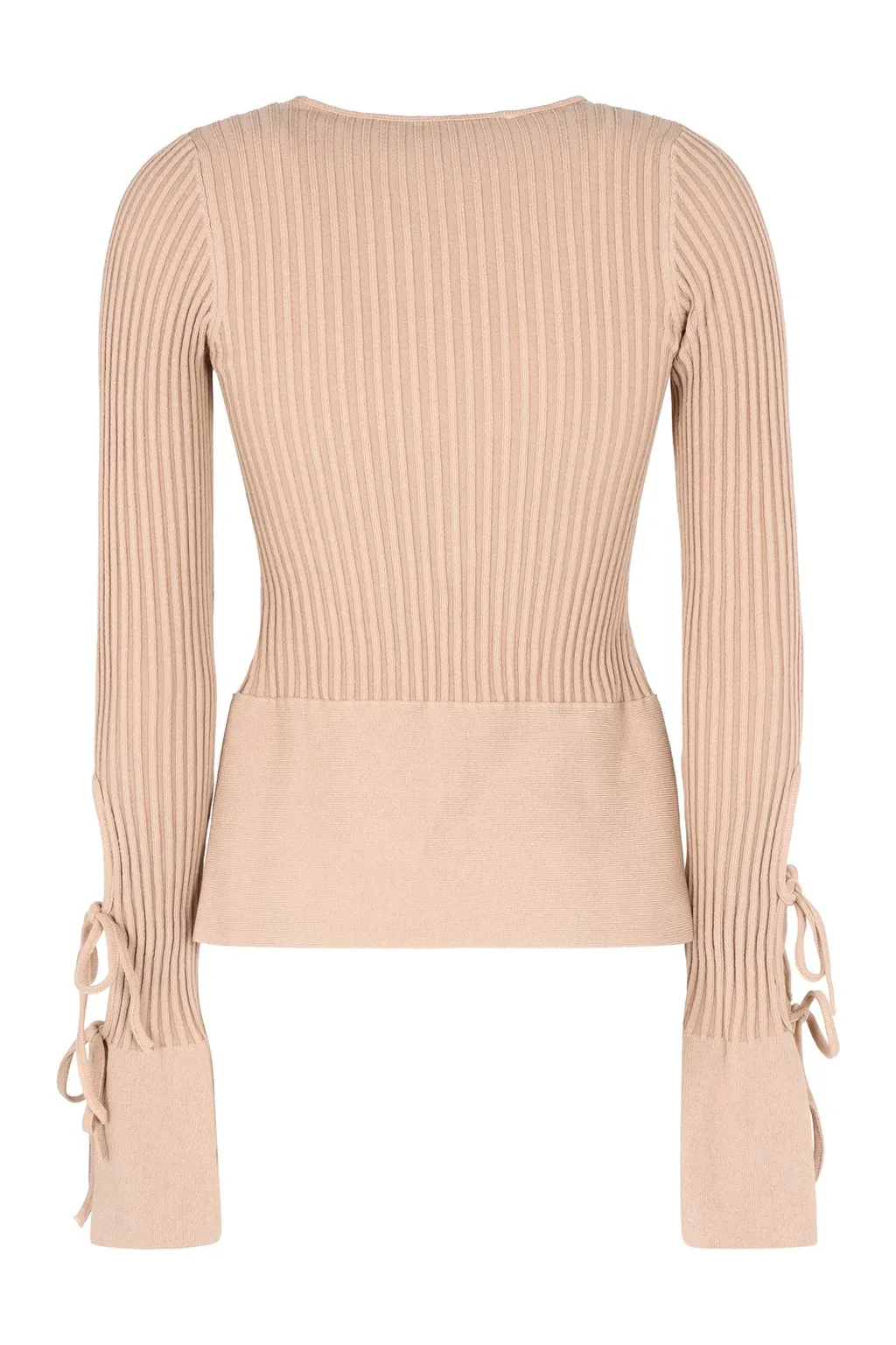 Andreadamo Long Sleeve Ribbed Crop Top