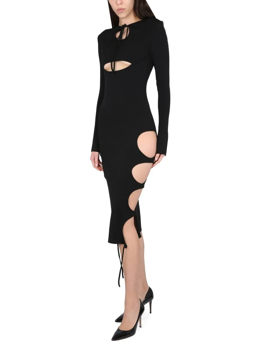 Andreadamo Cut Out Detail Midi Dress