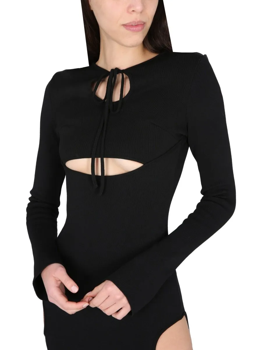 Andreadamo Cut Out Detail Midi Dress