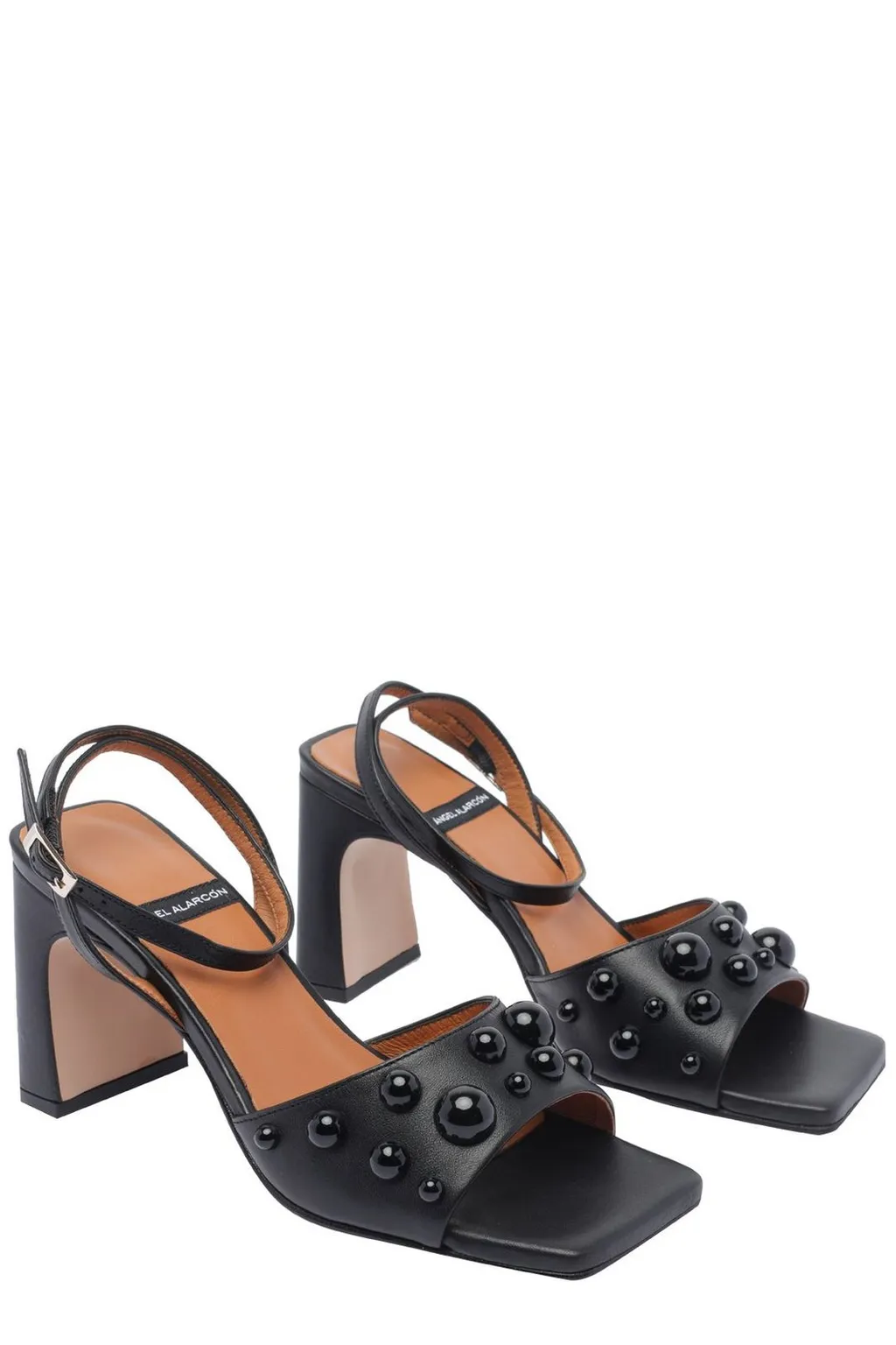 Angel Alarcon Embellished Block Heel Sandals