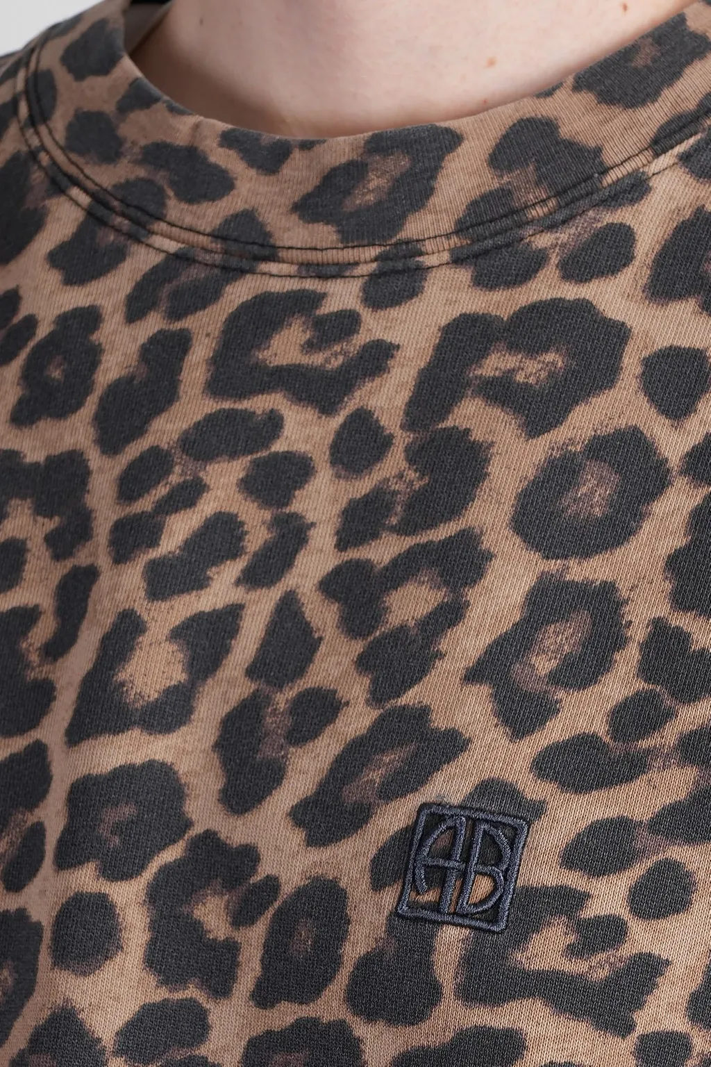 Anine Bing Leopard Printed Crewneck Sweatshirt
