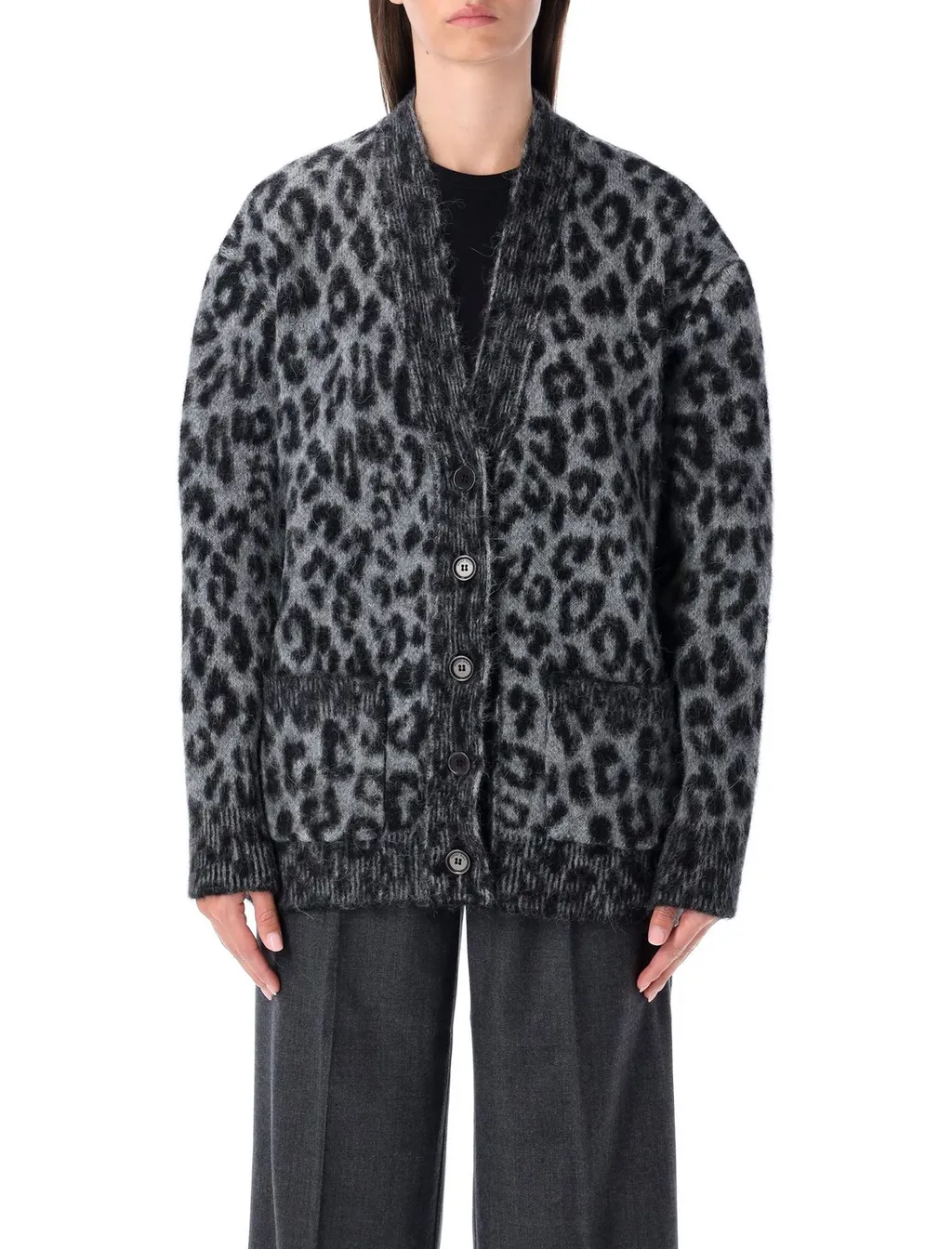 Anine Bing Banks Leopard-Print Oversized Cardigan