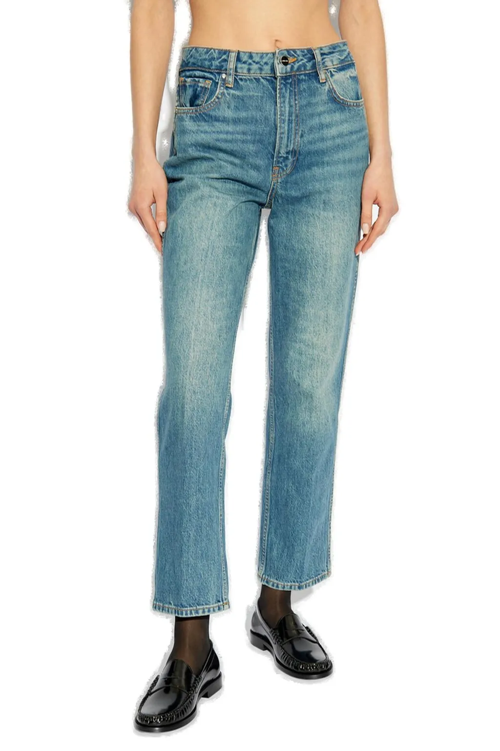 Anine Bing Vin High Waist Cropped Jeans