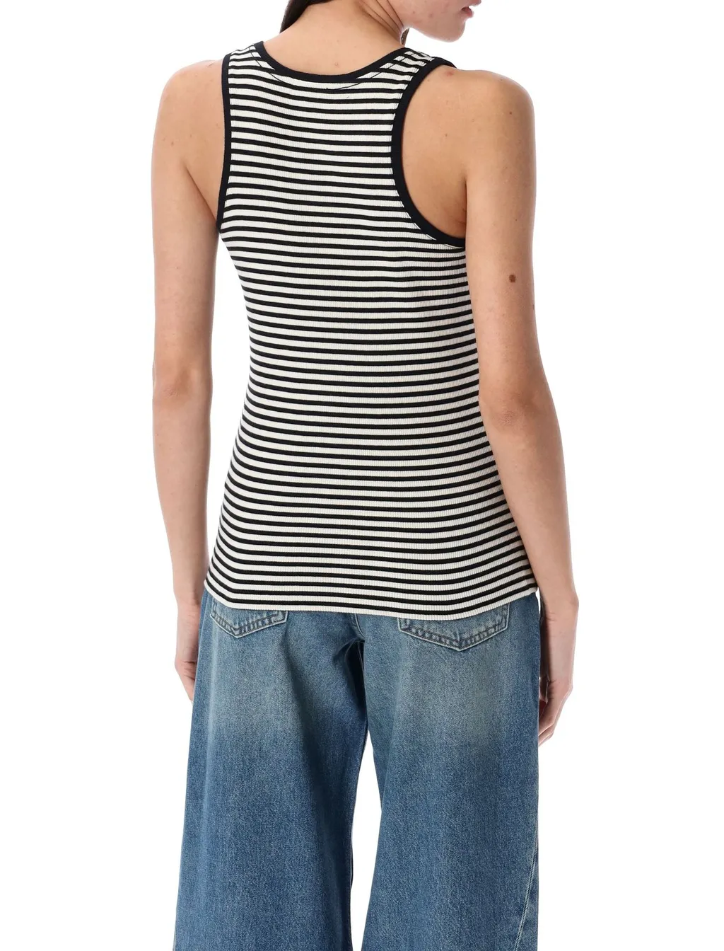 Anine Bing Alessia Striped Knitted Tank Top