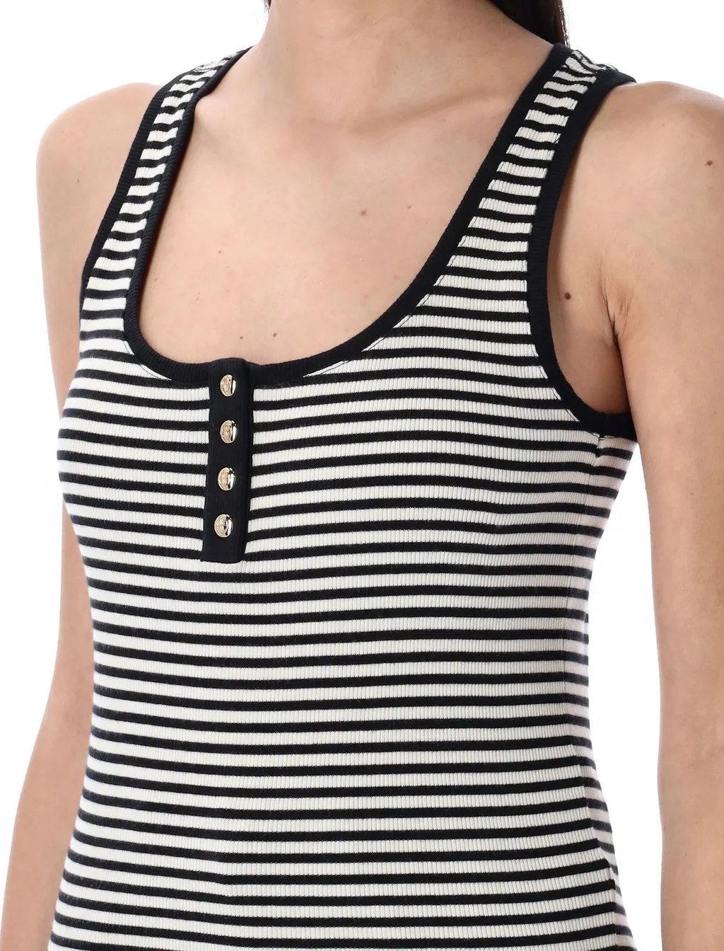 Anine Bing Alessia Striped Knitted Tank Top
