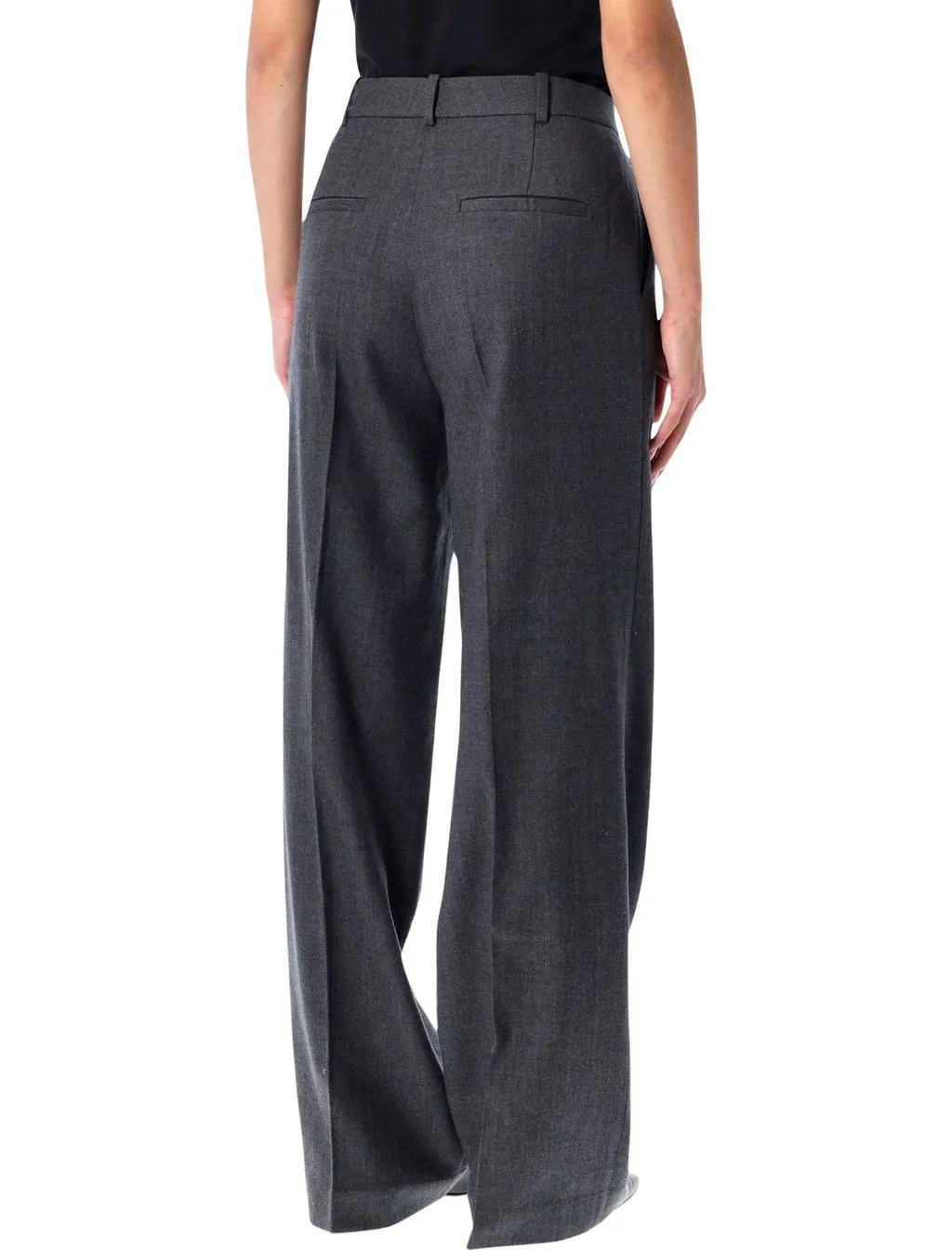 Anine Bing Wide Leg Pleated Trousers