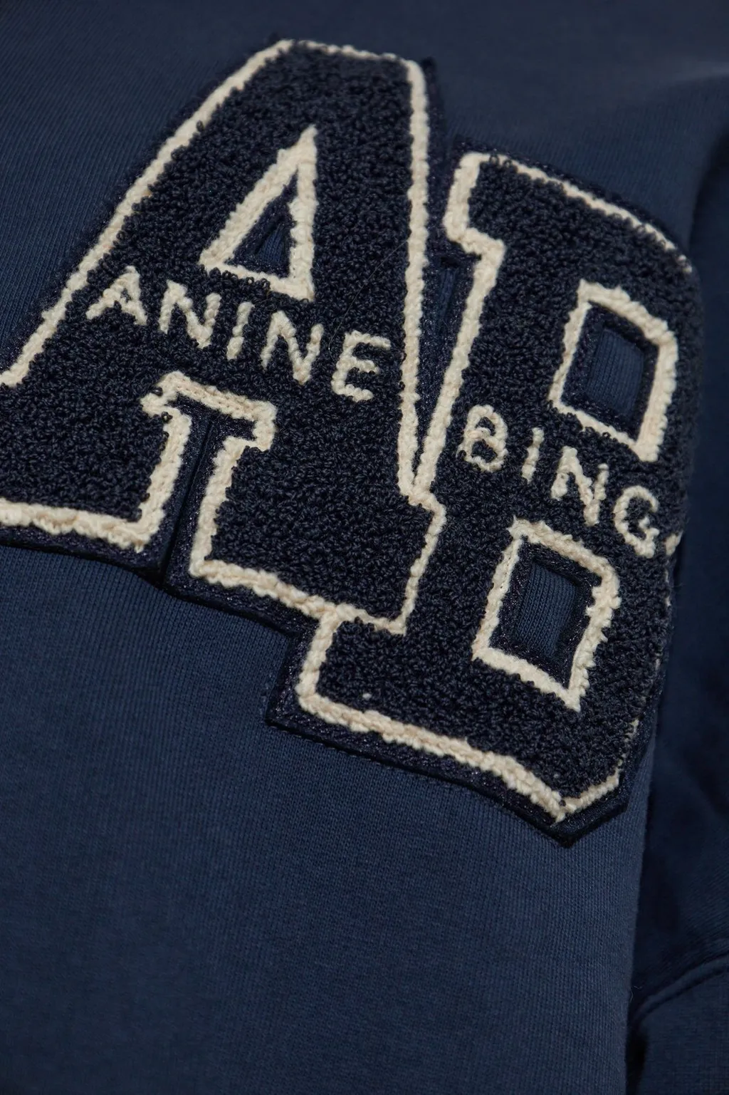 Anine Bing Miles Letterman Logo Embroidered Crewneck Sweatshirt