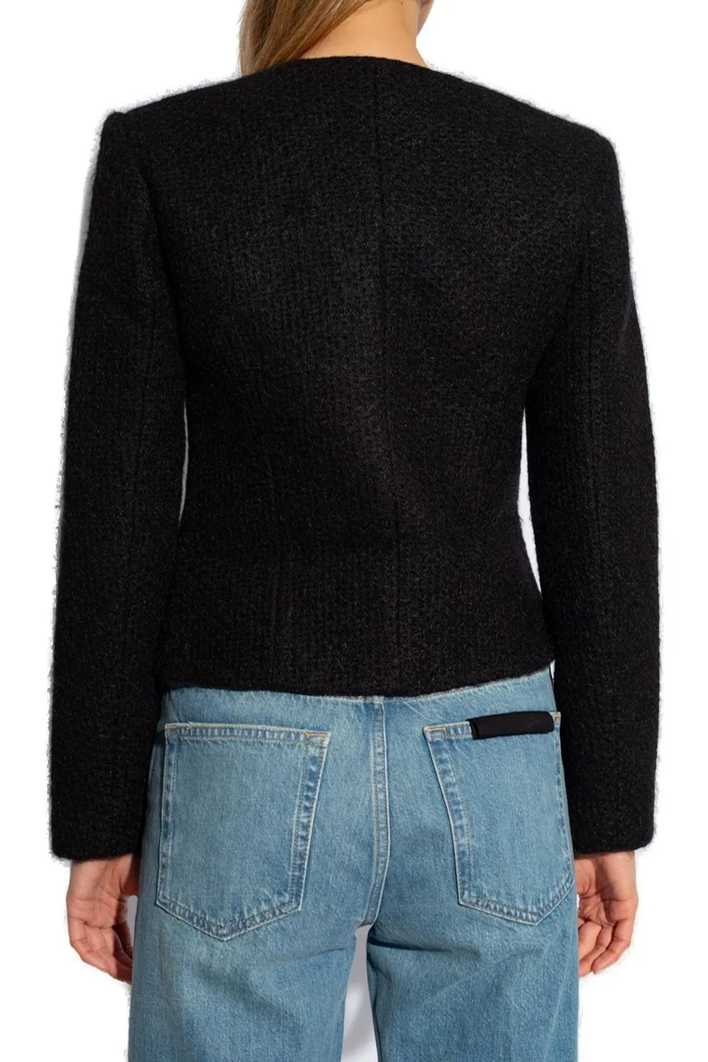 Anine Bing Anitta V-Neck Tweed Cropped Jacket