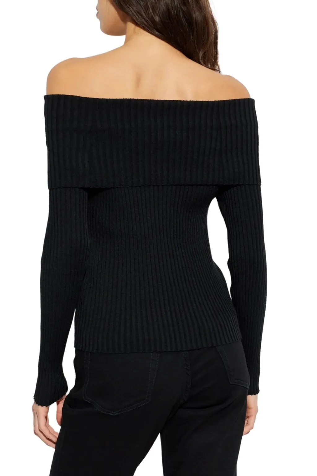 Anine Bing Off-Shoulder Ribbed Knitwear