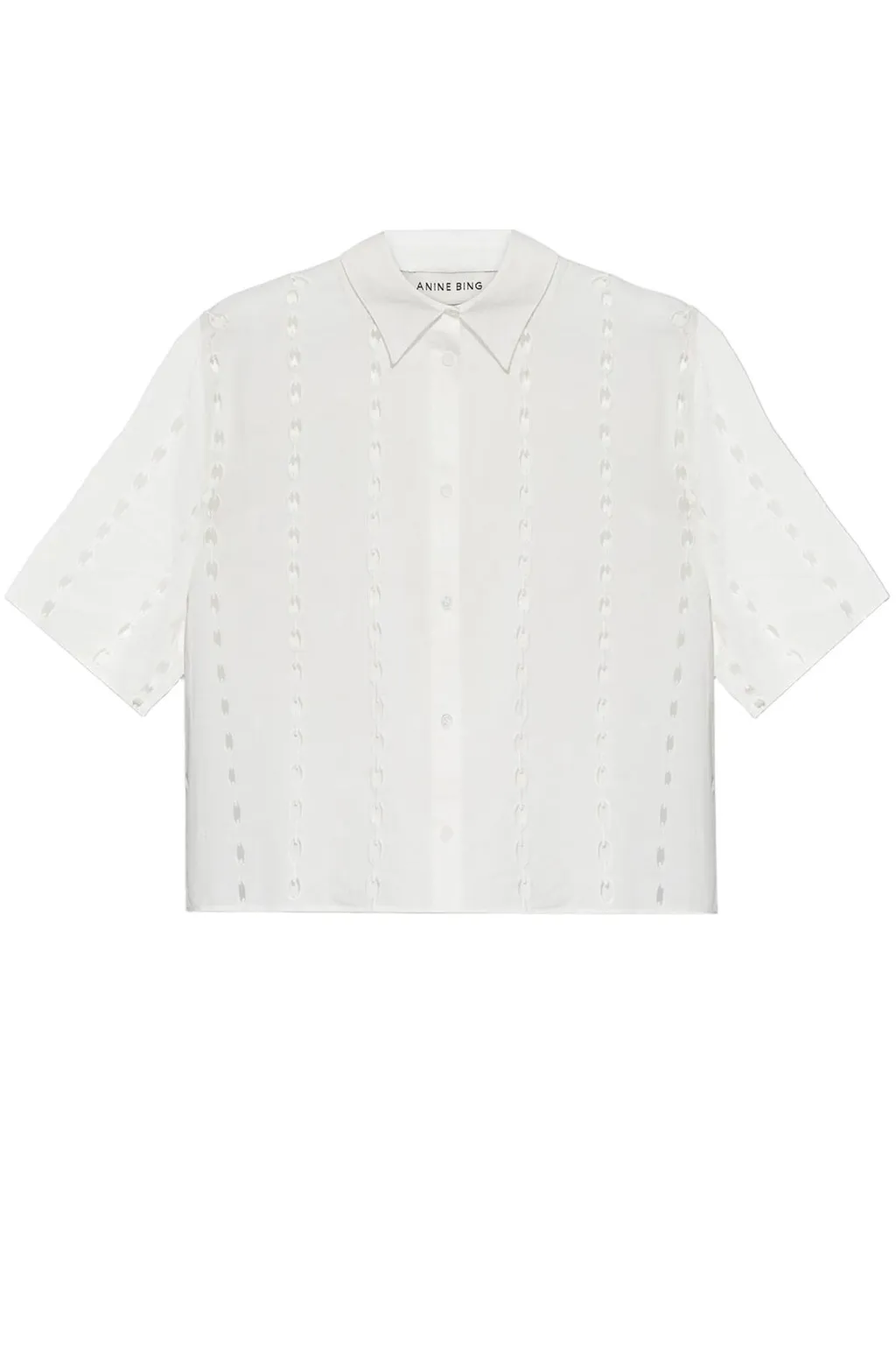 Anine Bing Lincoln Eyelet Cropped Top