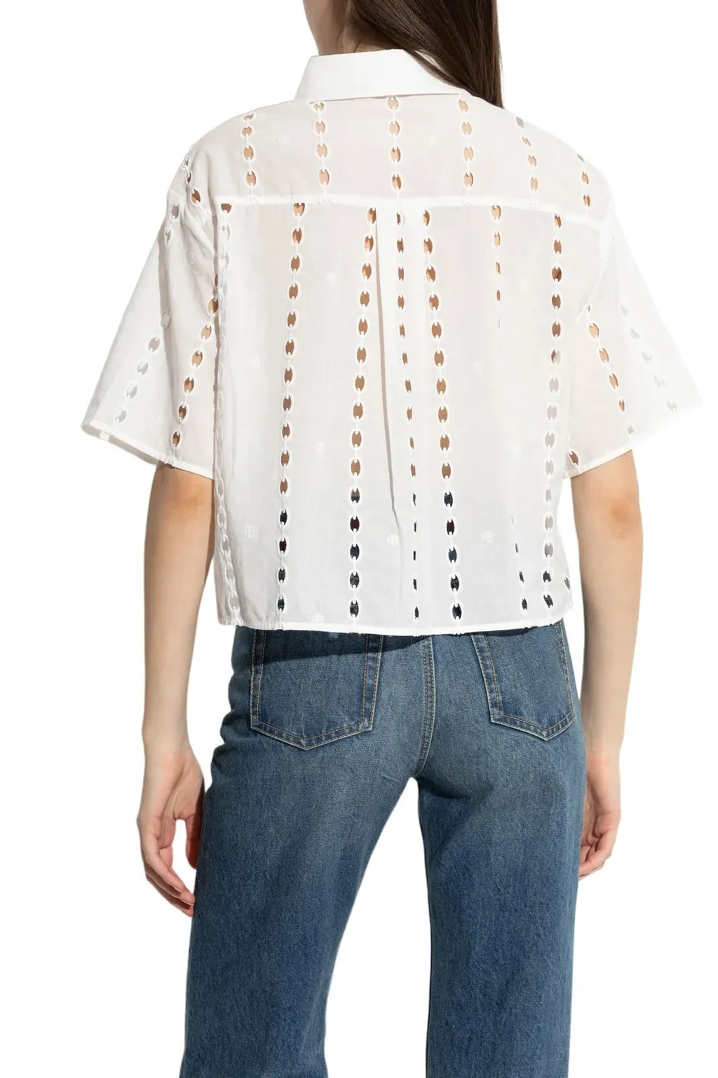 Anine Bing Lincoln Eyelet Cropped Top