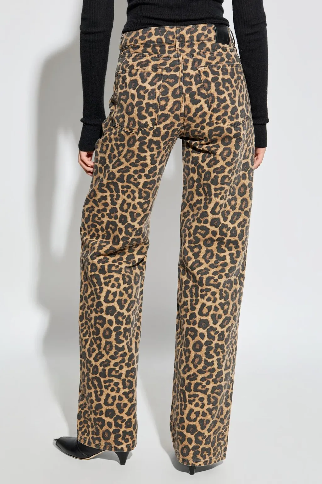 Anine Bing Hugh Leopard-Print Jeans