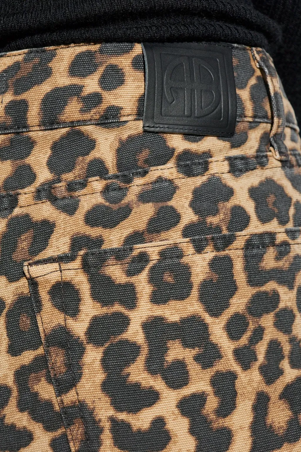 Anine Bing Hugh Leopard-Print Jeans