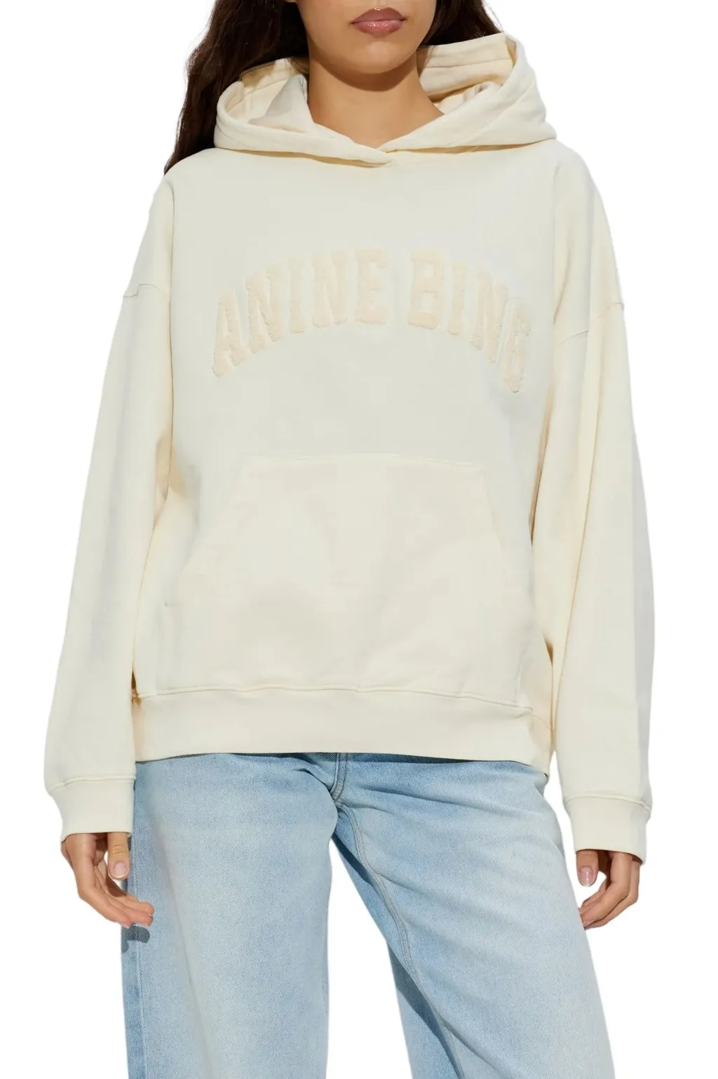 Anine Bing Harvey Logo Flocked Hoodie
