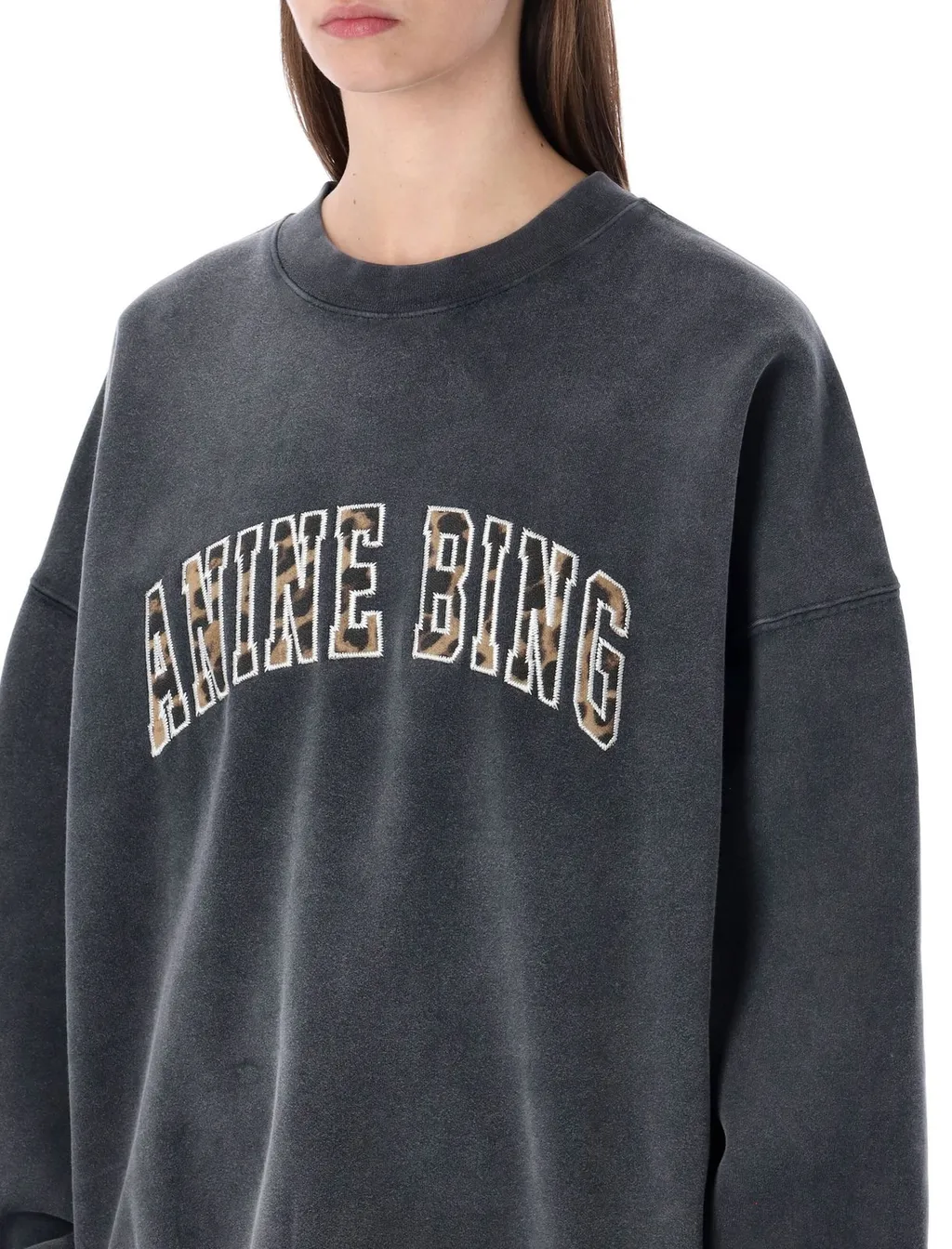 Anine Bing Mile Crew Neck Logo Sweater