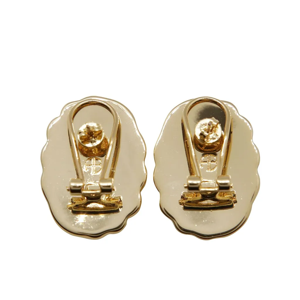 Anine Bing Ribbed Pierced Oval Earrings