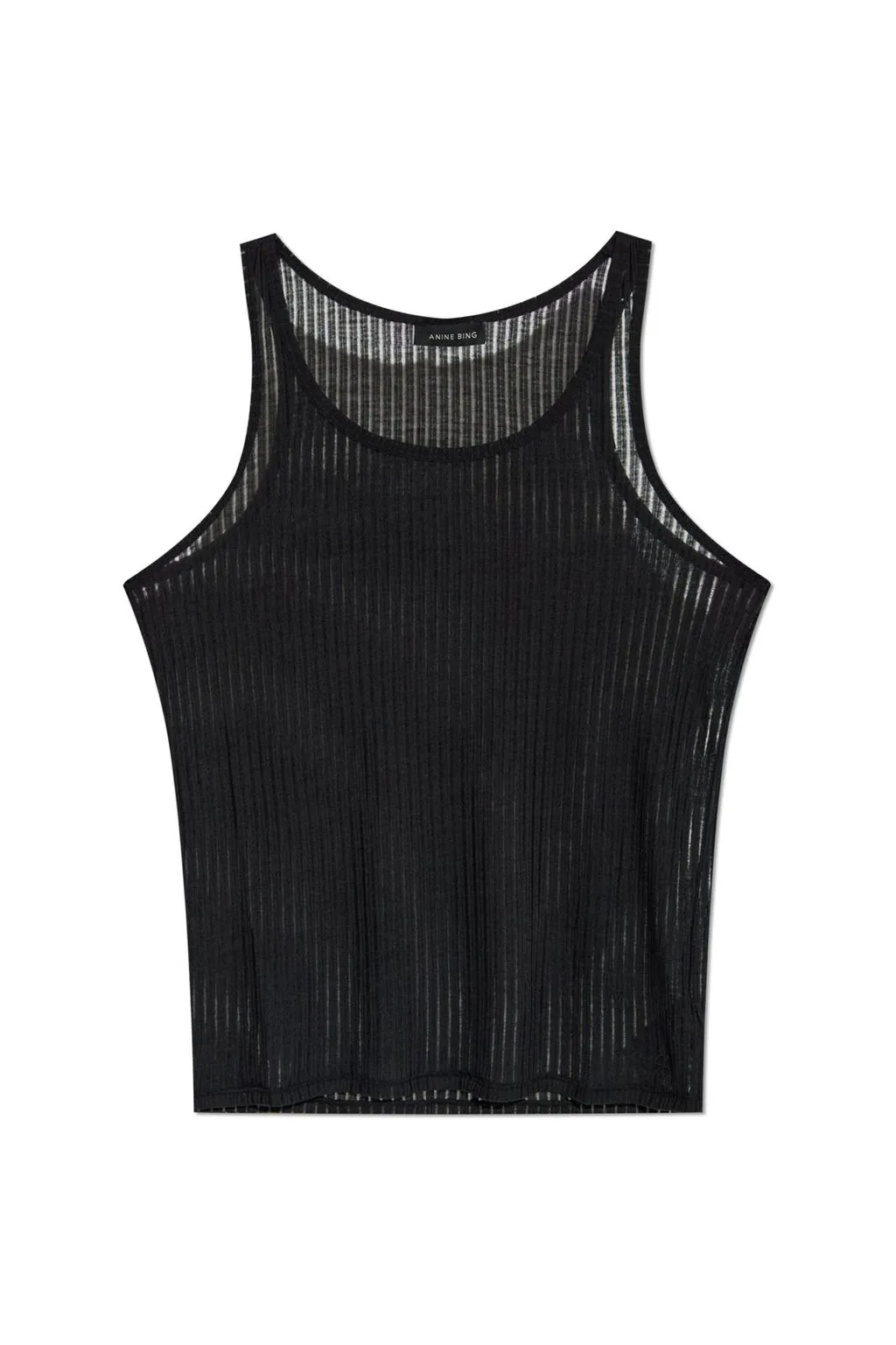 Anine Bing Eugene Ribbed Crewneck Tank Top