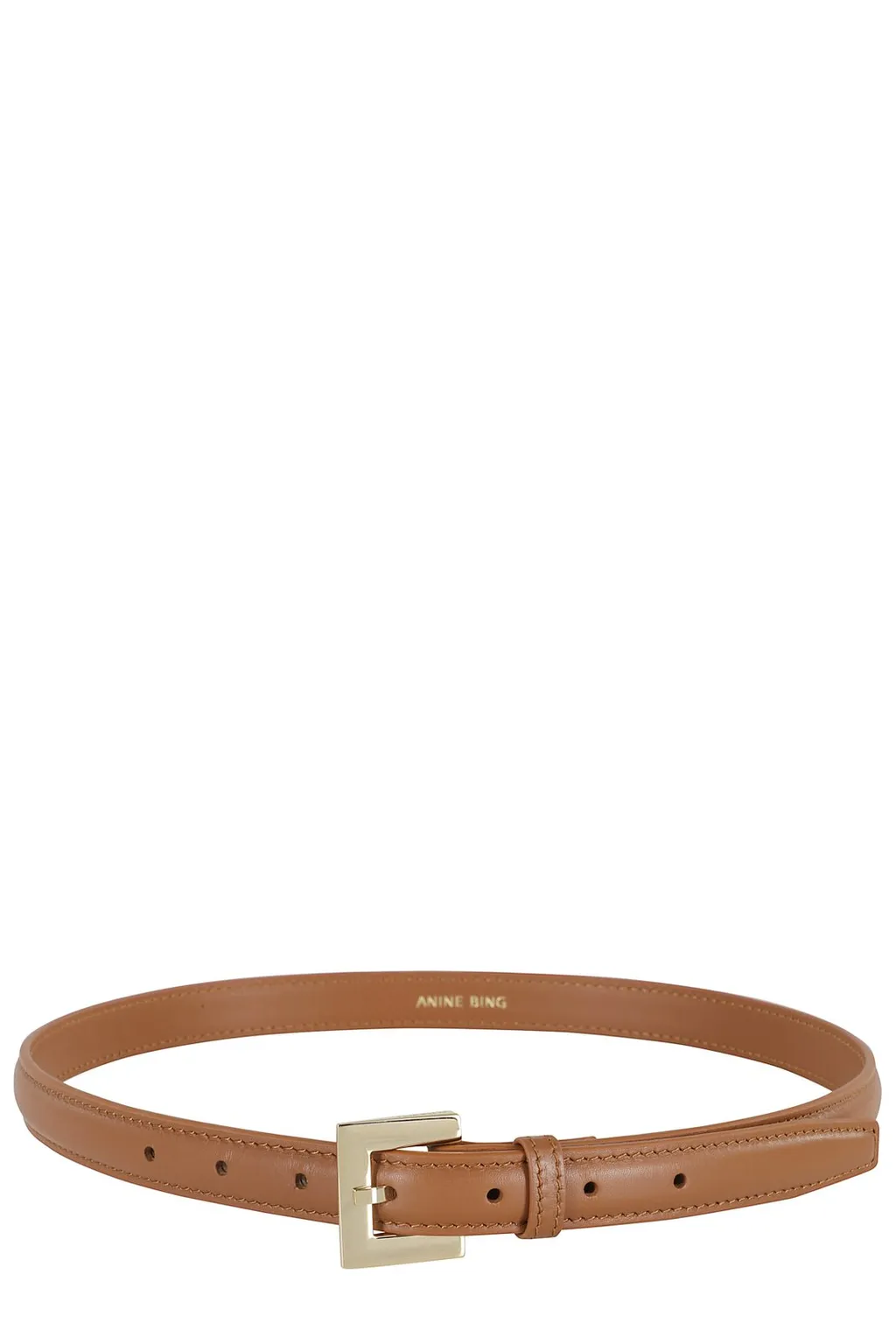 Anine Bing Nicola Stitch Detailed Square-Buckled Belt