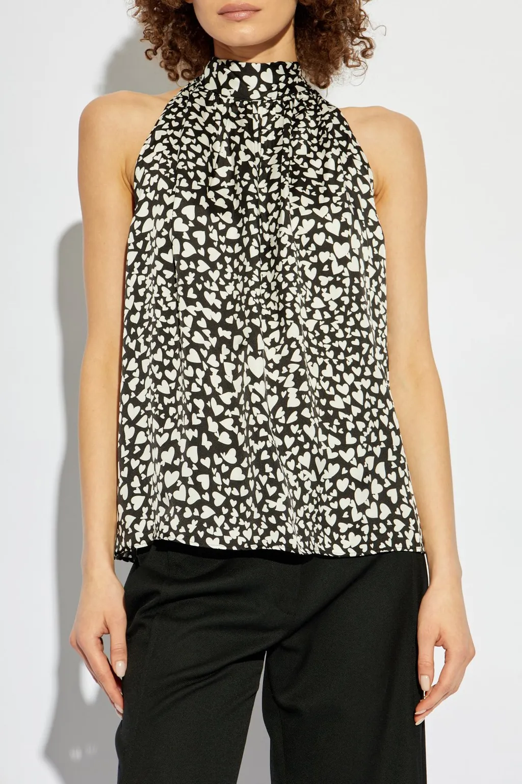 Anine Bing Brooke Haeart Printed Front-Tied Blouse