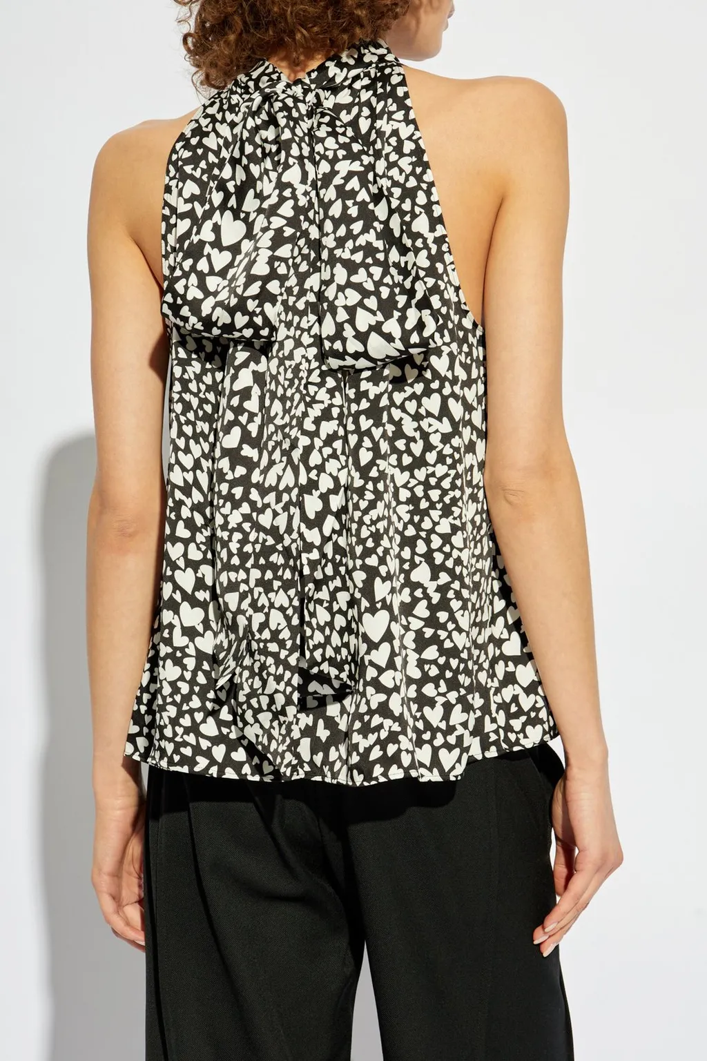 Anine Bing Brooke Haeart Printed Front-Tied Blouse