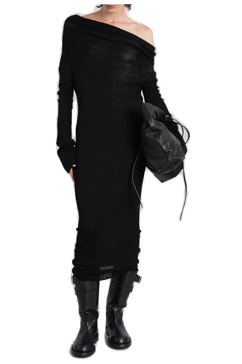 Ann Demeulemeester Barbro Dropped Shoulder Midi Knitted Dress
