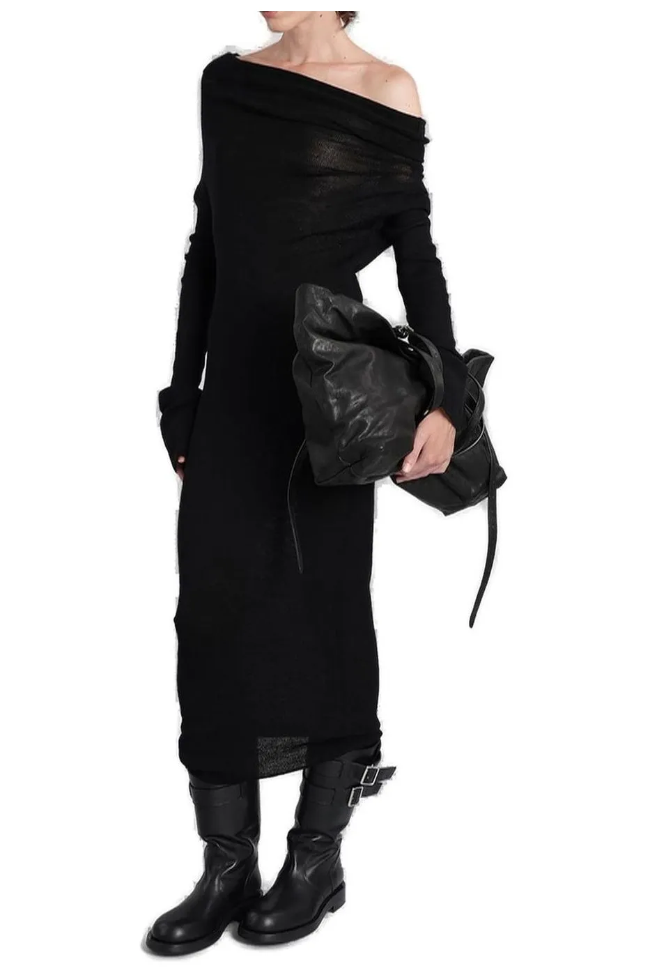 Ann Demeulemeester Barbro Dropped Shoulder Midi Knitted Dress