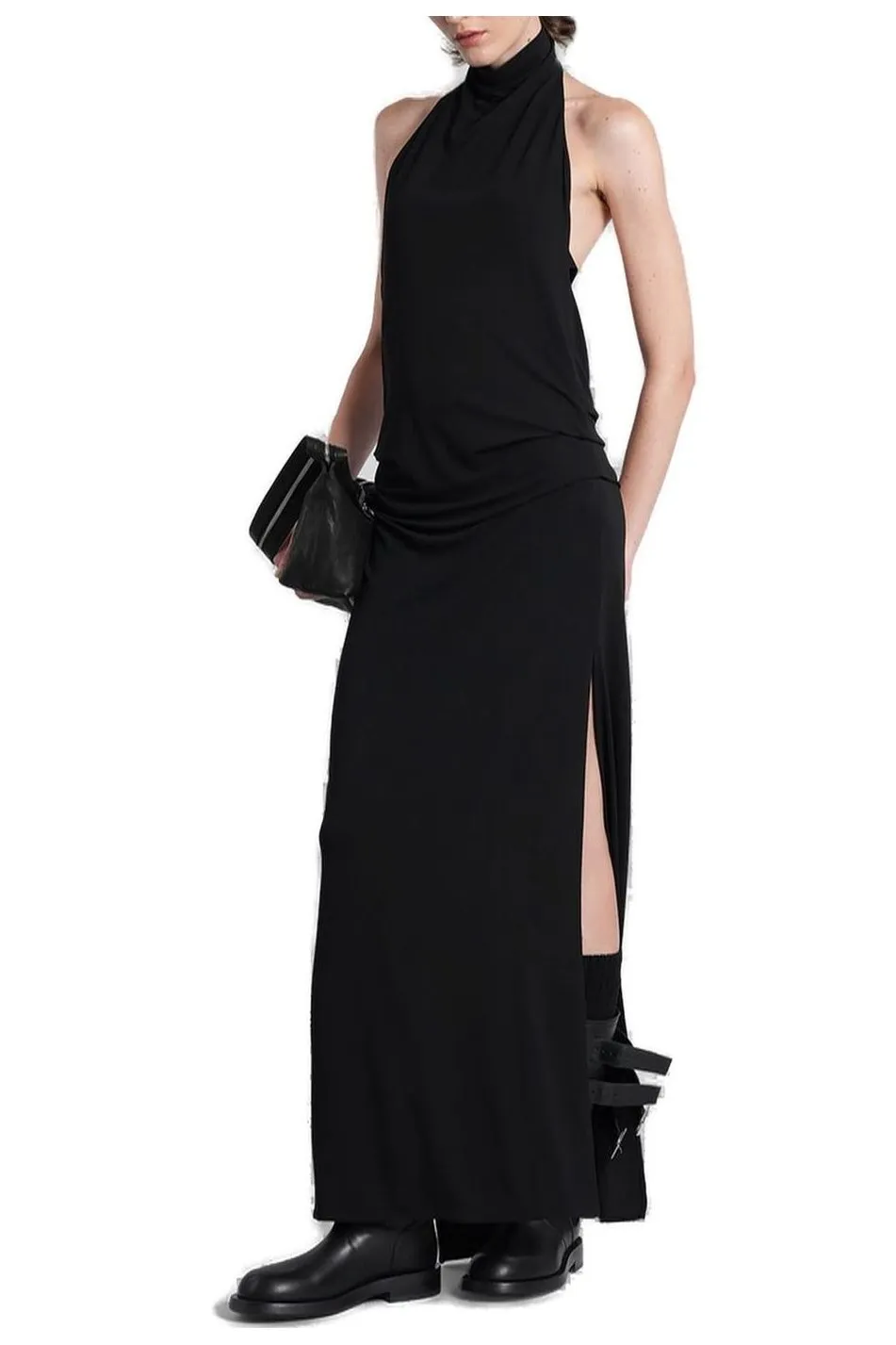 Ann Demeulemeester Rut Sleeveless Turtleneck Maxi Dress