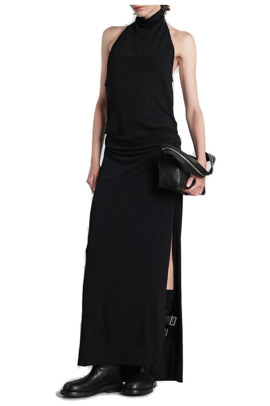 Ann Demeulemeester Rut Sleeveless Turtleneck Maxi Dress