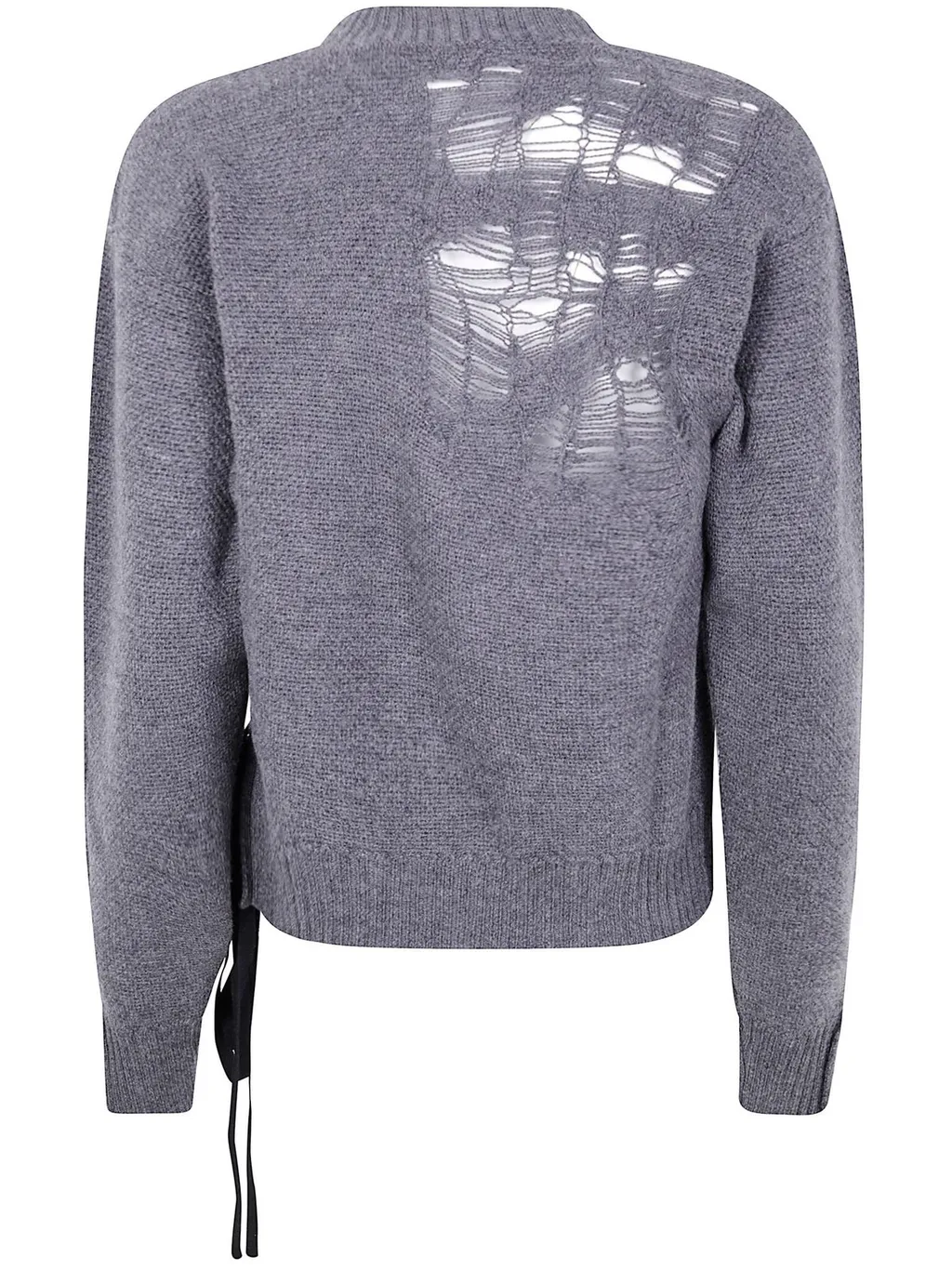 Ann Demeulemeester Distressed Crewneck Knit Sweater
