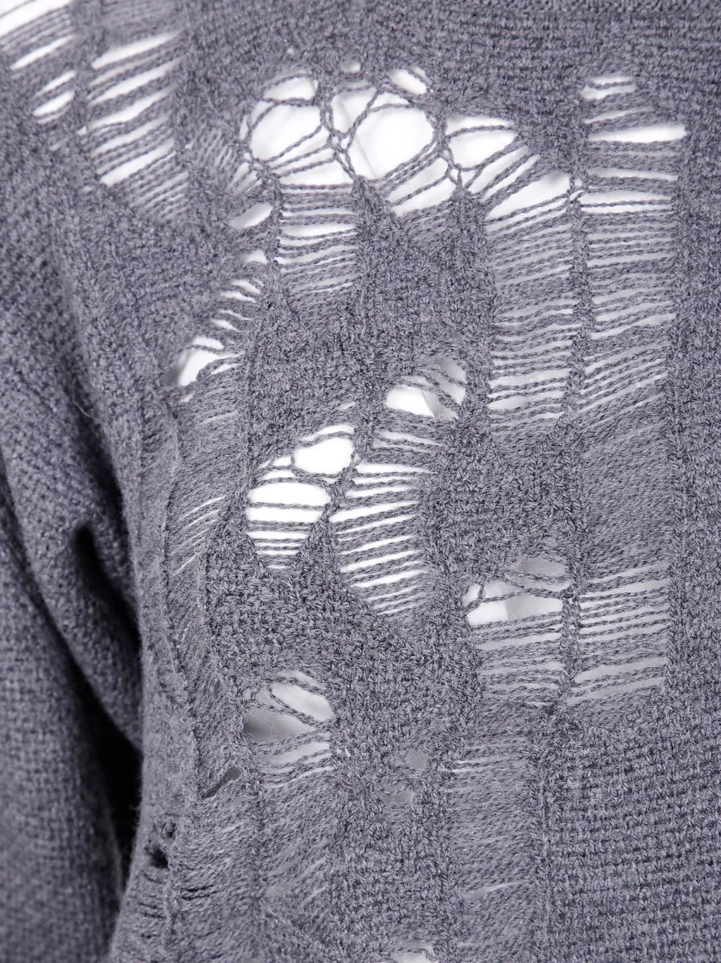 Ann Demeulemeester Distressed Crewneck Knit Sweater