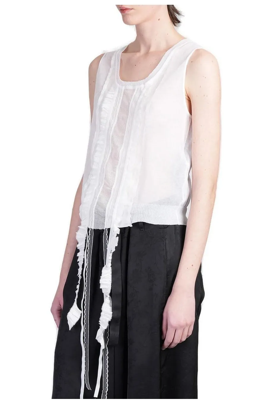 Ann Demeulemeester Lotta Sheer Knitted Sleeveless Top