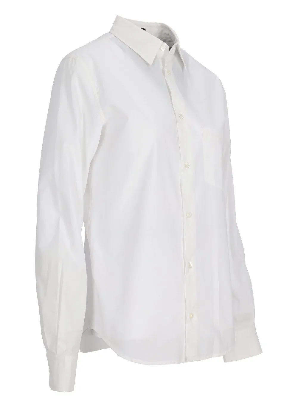 Ann Demeulemeester Long-Sleeved Curved Hem Shirt
