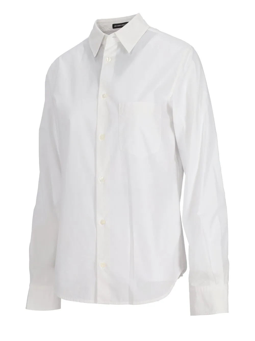 Ann Demeulemeester Long-Sleeved Curved Hem Shirt