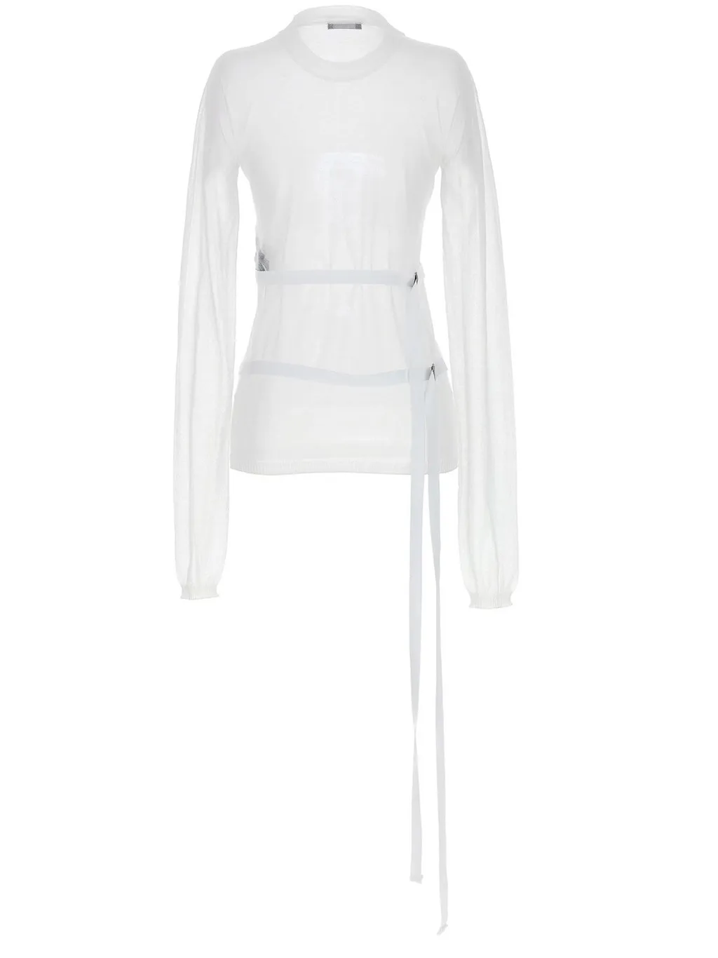 Ann Demeulemeester Blion Sheer Lace-Up Detailed Sweater