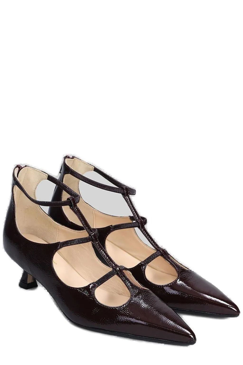 Anna F. Pointed-Toe Cut-Out Detailed Pumps
