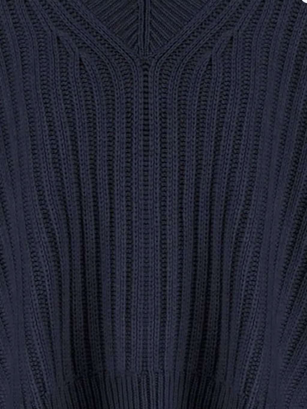 Allude Ribbed V-Neck Knitwear