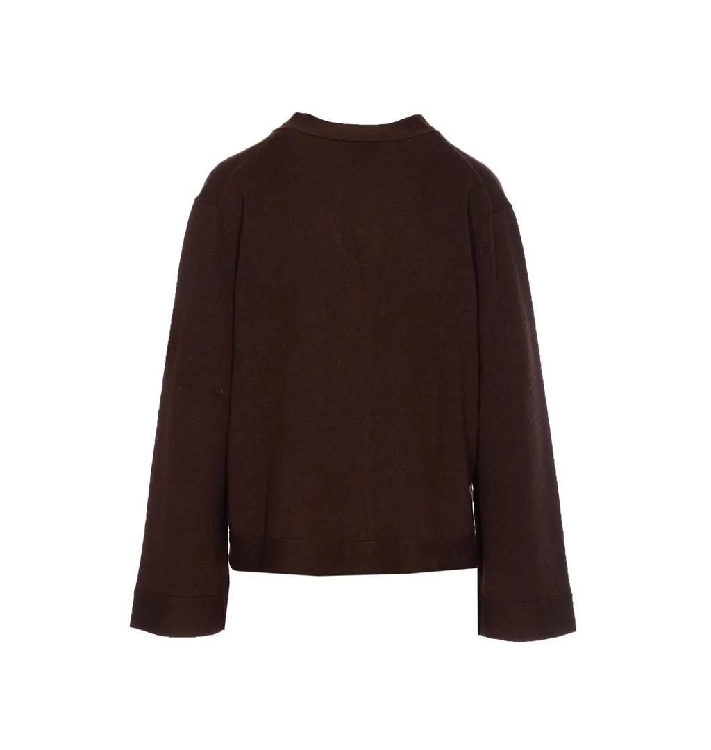Allude Buttoned V-Neck Cardigan