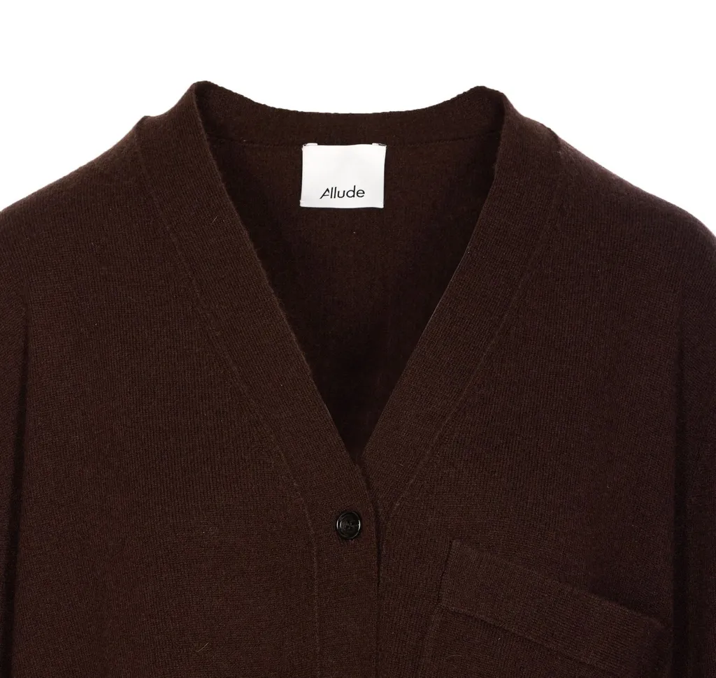 Allude Buttoned V-Neck Cardigan