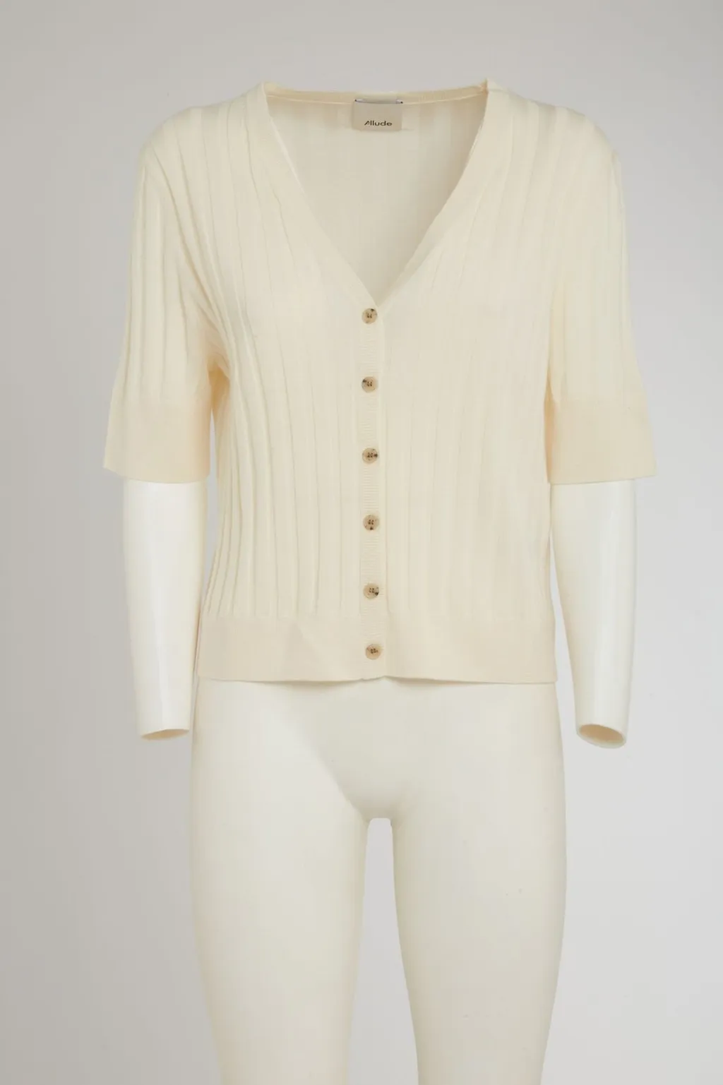 Allude Ribbed Knit Cardigan